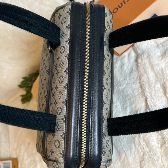 LOUIS VUITTON 💙🩶 Min Lin Jospehine blue denim tote Great 22 yr old Vintage Bag - Picture 4 of 15